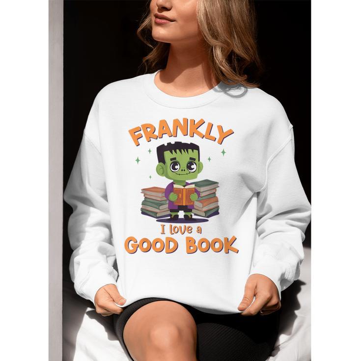 Cute Halloween Teacher Librarian Frankenstein Reading Books Women Crewneck Sweatshirt, funny gift Cute Halloween Teacher Librarian Frankenstein Reading Books Women Crewneck Sweatshirt, funny gift