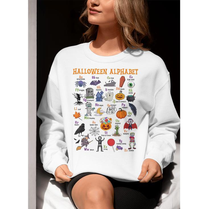 Halloween Alphabet ABCs Learning Kindergarten Teacher Women Crewneck Sweatshirt, funny gift Halloween Alphabet ABCs Learning Kindergarten Teacher Women Crewneck Sweatshirt, funny gift