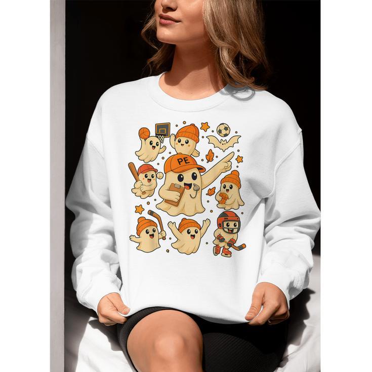 Halloween PE Teacher Costume Ghost Physical Education Women Crewneck Sweatshirt, Pe Teacher Sweatshirts, funny gift Halloween PE Teacher Costume Ghost Physical Education Women Crewneck Sweatshirt, Pe Teacher Sweatshirts, funny gift