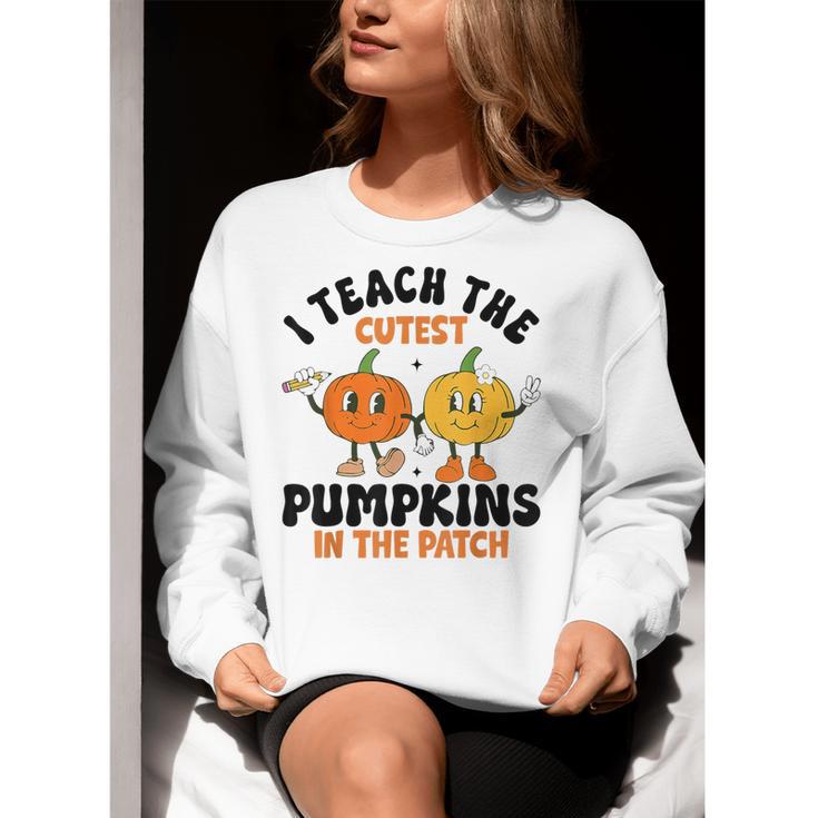 Halloween Teacher I Teach The Cutest Pumpkins In The Patch Women Crewneck Sweatshirt, funny gift Halloween Teacher I Teach The Cutest Pumpkins In The Patch Women Crewneck Sweatshirt, funny gift