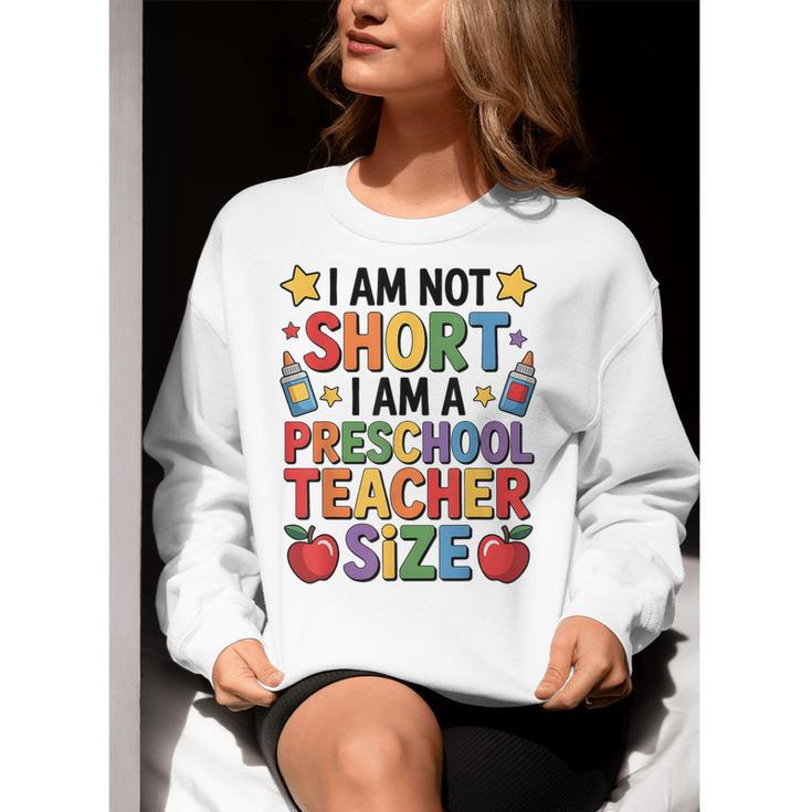 I'm Not Short I'm A Preschool Teacher Size Quote Women Women Crewneck Sweatshirt, funny gift I'm Not Short I'm A Preschool Teacher Size Quote Women Women Crewneck Sweatshirt, funny gift