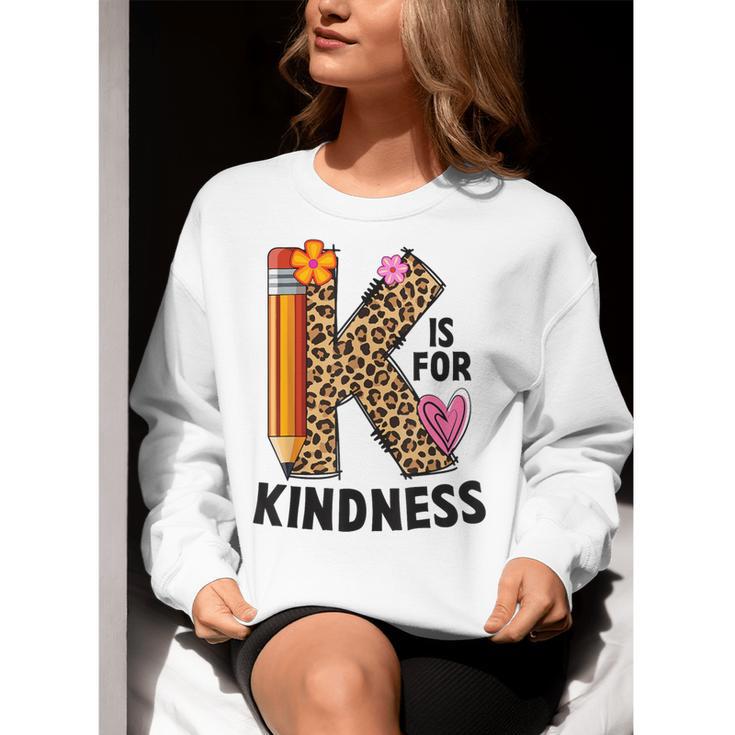 K Is For Kindness Unity Day Teacher Kids Women Crewneck Sweatshirt, funny gift