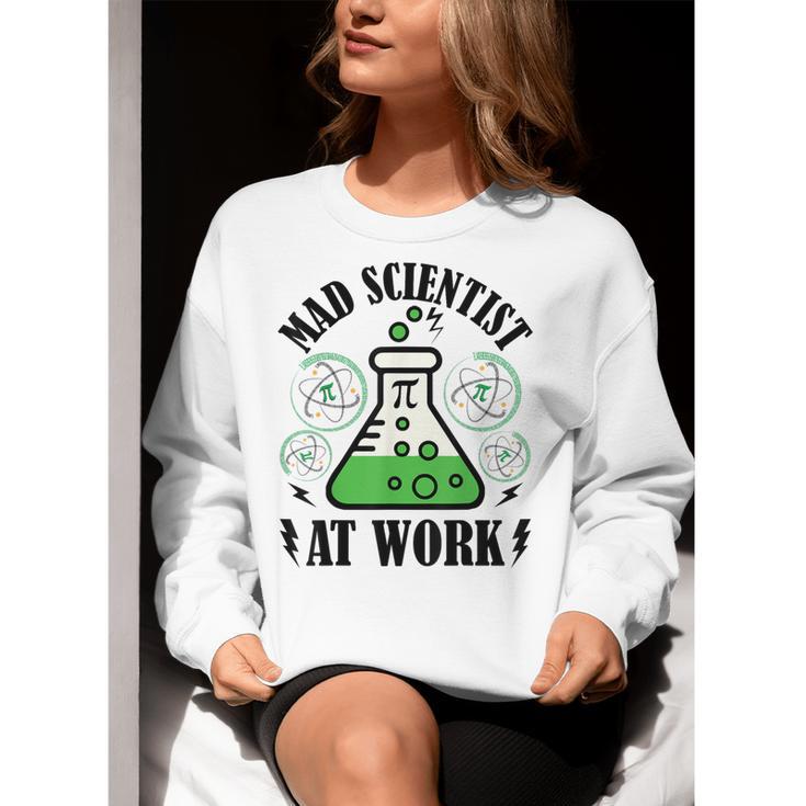 Mad Scientist Science Teacher Halloween Costume Teen Girls Women Crewneck Sweatshirt, Science Teacher Sweatshirts, funny gift
