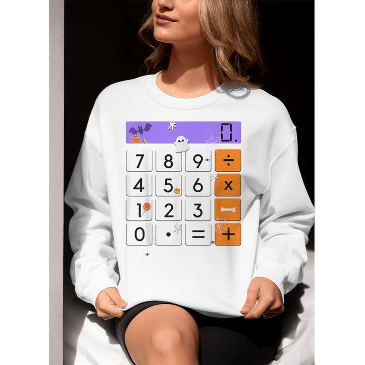 Math Teacher Halloween Costume Calculator Math Pun Women Crewneck Sweatshirt, funny gift