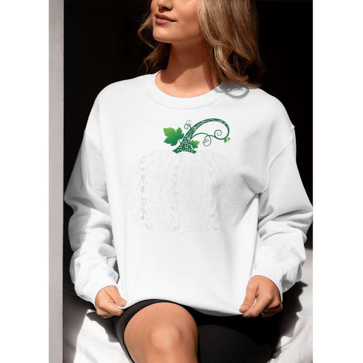 Music Notes Pumpkin Fall Music Teacher Women Crewneck Sweatshirt, funny gift Music Notes Pumpkin Fall Music Teacher Women Crewneck Sweatshirt, funny gift