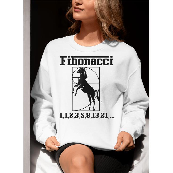 Nerdy Fibonacci Racing Car Horse Math Teacher Men Women Girls Kids Women Crewneck Sweatshirt, funny gift