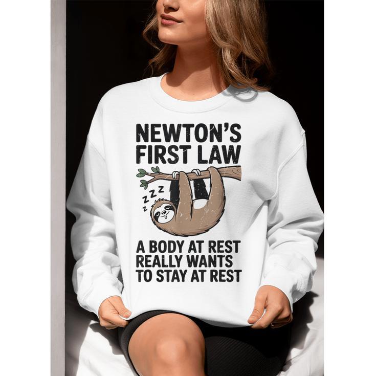 Newtons First Law Physics Jokes Science Teacher Women Crewneck Sweatshirt, Science Teacher Sweatshirts, funny gift Newtons First Law Physics Jokes Science Teacher Women Crewneck Sweatshirt, Science Teacher Sweatshirts, funny gift