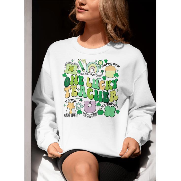One Lucky Teacher St Patrick's Day Irish Teacher Lucky Era Women Crewneck Sweatshirt, funny gift One Lucky Teacher St Patrick's Day Irish Teacher Lucky Era Women Crewneck Sweatshirt, funny gift