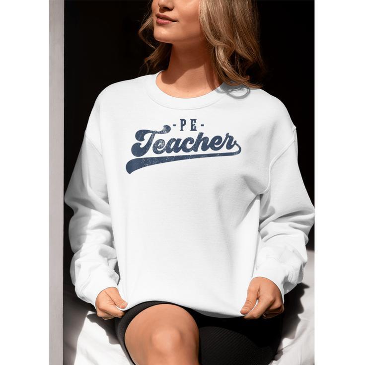 PE Teacher Cute Vintage Graphic Physical Education Teacher Women Crewneck Sweatshirt, Pe Teacher Sweatshirts, funny gift