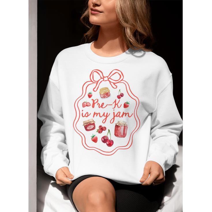 Preschool Pre-K Is My Jam Strawberry Girl Teacher Kids Women Crewneck Sweatshirt, funny gift