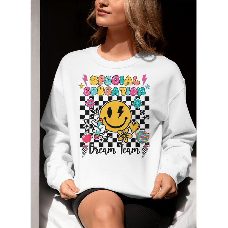 Retro Special Education Squad Groovy Dream Team Teacher Women Crewneck Sweatshirt, Groovy Teacher Sweatshirts, funny gift Retro Special Education Squad Groovy Dream Team Teacher Women Crewneck Sweatshirt, Groovy Teacher Sweatshirts, funny gift