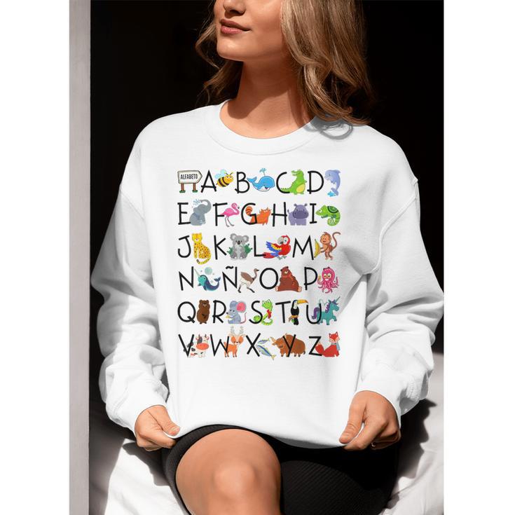 SPANISH ALPHABET MAESTRA SPANISH TEACHER Women Crewneck Sweatshirt, funny gift