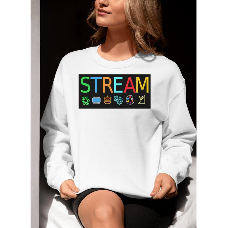Stream Technology Robotics Shirt For Teachers And Students Premium Tri-Blend Women Crewneck Sweatshirt, funny gift