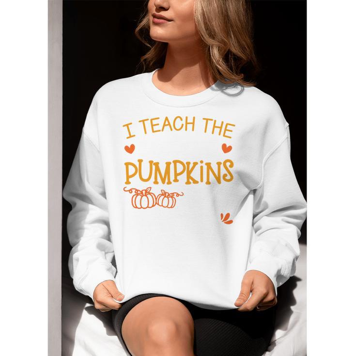 I Teach The Cutest Pumpkins In The Patch Shirt Teacher Women Crewneck Sweatshirt, funny gift