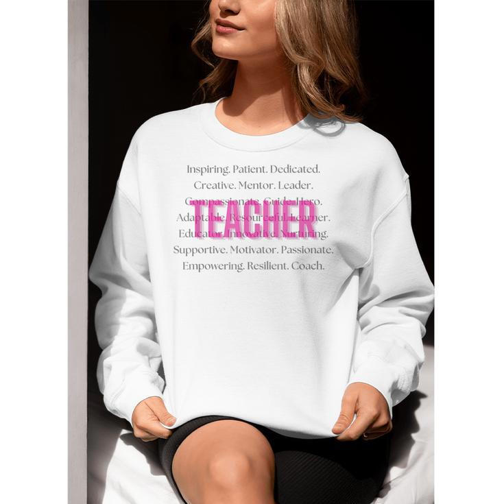 TEACH Inspirational Teacher Comfortable & Stylish T-Shirt Women Crewneck Sweatshirt, funny gift