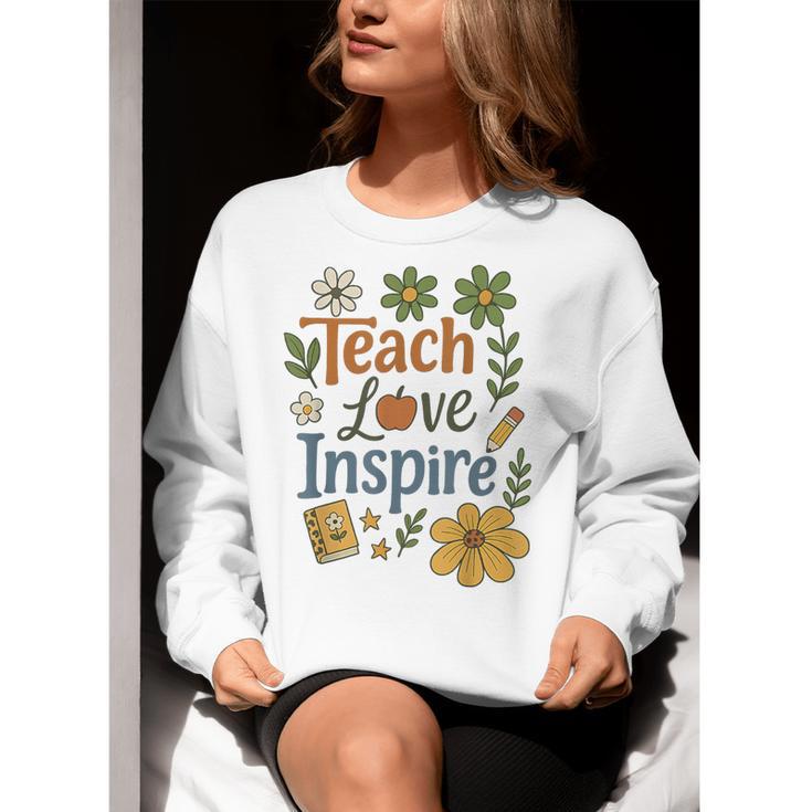 Teacher Inspire Love Women Crewneck Sweatshirt, funny gift Teacher Inspire Love Women Crewneck Sweatshirt, funny gift
