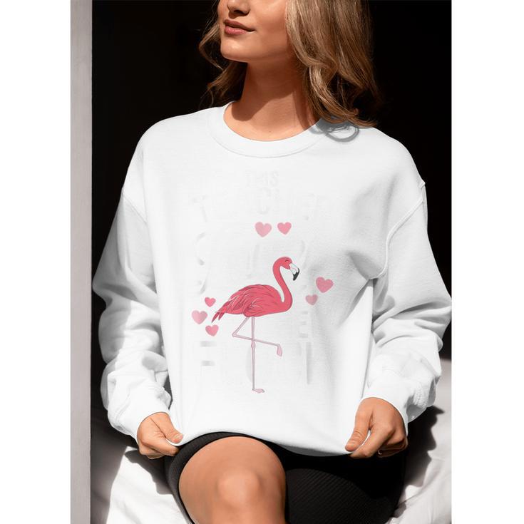 This Teacher Loves Her Flock Flamingo Teacher Class Women Crewneck Sweatshirt, funny gift