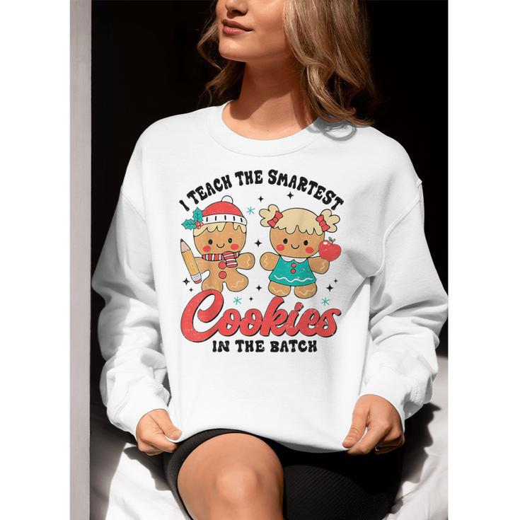 Teacher Of Smart Cookies Cute Gingerbread Teacher Christmas Women Crewneck Sweatshirt, funny gift