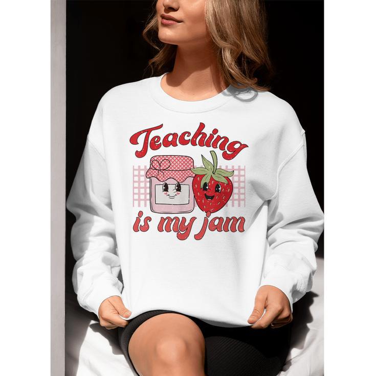 Teaching Is My Jam Cute Strawberry For Women Teachers Women Crewneck Sweatshirt, funny gift Teaching Is My Jam Cute Strawberry For Women Teachers Women Crewneck Sweatshirt, funny gift