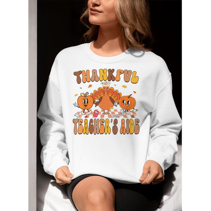 Thankful Teacher's Aide Thanksgiving Autumn Fall Women Men Women Crewneck Sweatshirt, funny gift