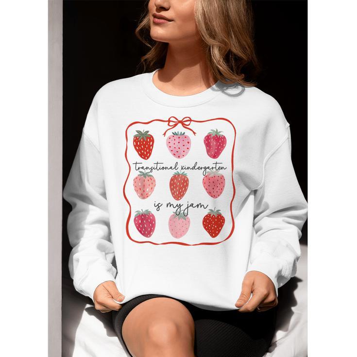 Transitional Kindergarten Is My Jam Strawberry TK Teacher Women Crewneck Sweatshirt, funny gift Transitional Kindergarten Is My Jam Strawberry TK Teacher Women Crewneck Sweatshirt, funny gift