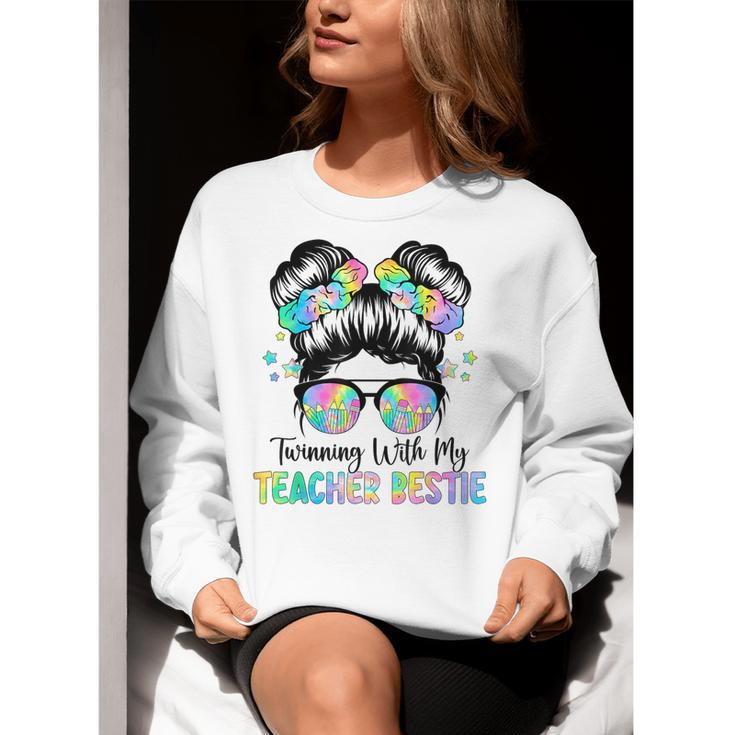 Twin Day Friends Teacher Twinning With My Bestie Women Crewneck Sweatshirt, funny gift Twin Day Friends Teacher Twinning With My Bestie Women Crewneck Sweatshirt, funny gift