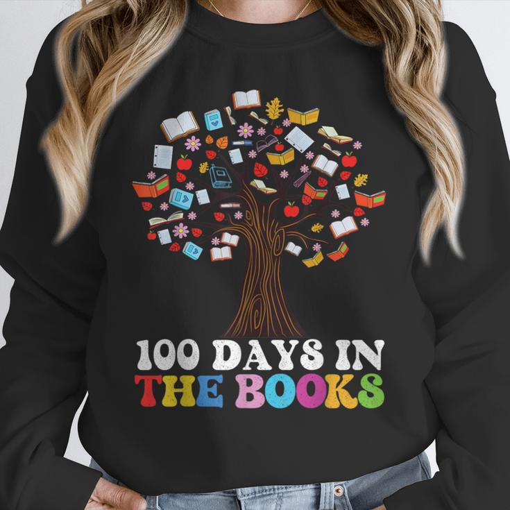 100 Days In The Books Reading Teacher 100th Day Of School Women Crewneck Sweatshirt, funny design 100 Days In The Books Reading Teacher 100th Day Of School Women Crewneck Sweatshirt, funny design