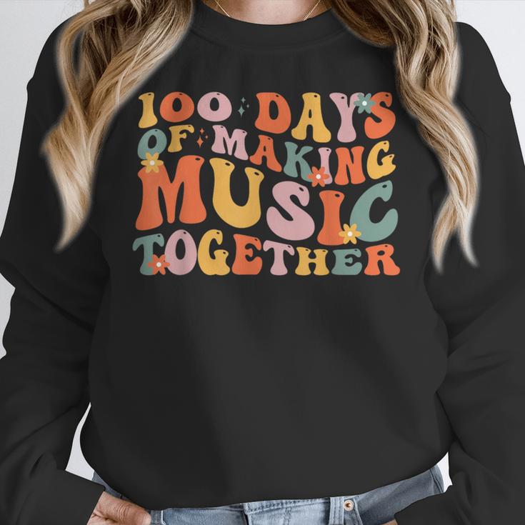 100 Days Of School Music Teacher Women Crewneck Sweatshirt, funny design 100 Days Of School Music Teacher Women Crewneck Sweatshirt, funny design