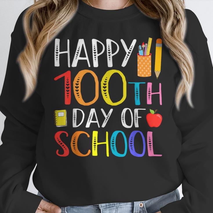 100 Days Of School Teacher And Student Women Crewneck Sweatshirt, funny design