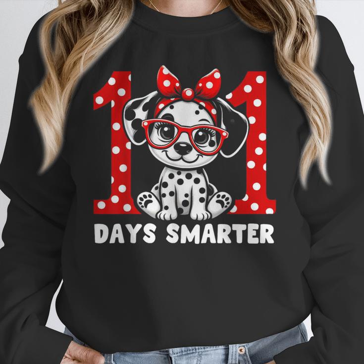 100 Days Smarter 101st Day School Dalmatian Dog Teacher Kids Women Crewneck Sweatshirt, funny design