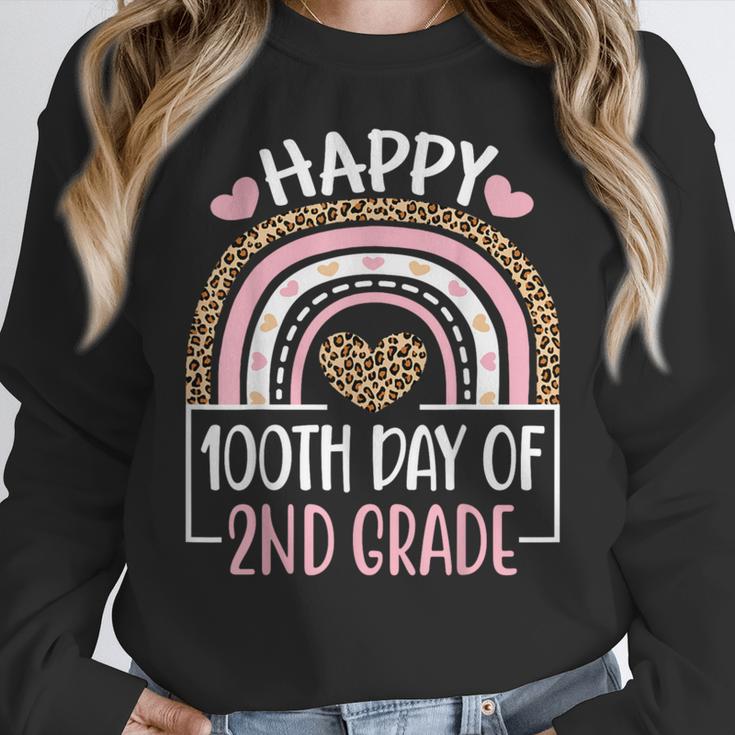 100th Day Of 2nd Grade 100 Days Of School Teacher Women Crewneck Sweatshirt, 2nd Grade Teacher Gifts, funny design