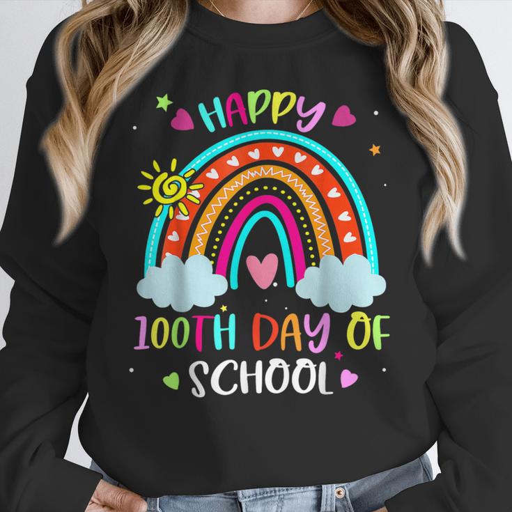 100th Day Of School Rainbow Happy 100 Days Smarter Teacher Women Crewneck Sweatshirt, funny design 100th Day Of School Rainbow Happy 100 Days Smarter Teacher Women Crewneck Sweatshirt, funny design