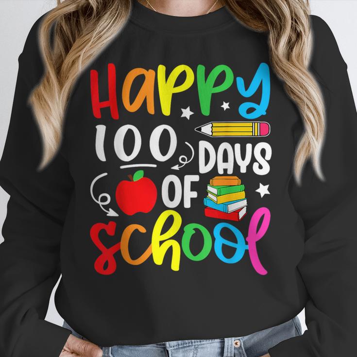 100th Day Of School Teachers Kids Girls Child Happy 100 Days Women Crewneck Sweatshirt, funny design