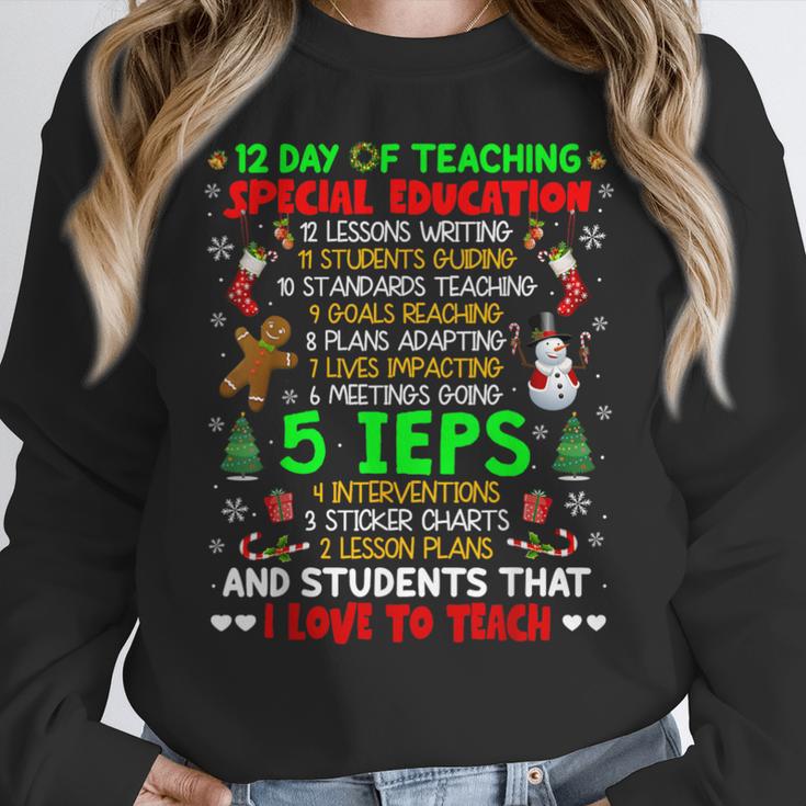 12 Days Of Teaching Special Education IEPS SPED Teacher Xmas Women Crewneck Sweatshirt, funny design 12 Days Of Teaching Special Education IEPS SPED Teacher Xmas Women Crewneck Sweatshirt, funny design