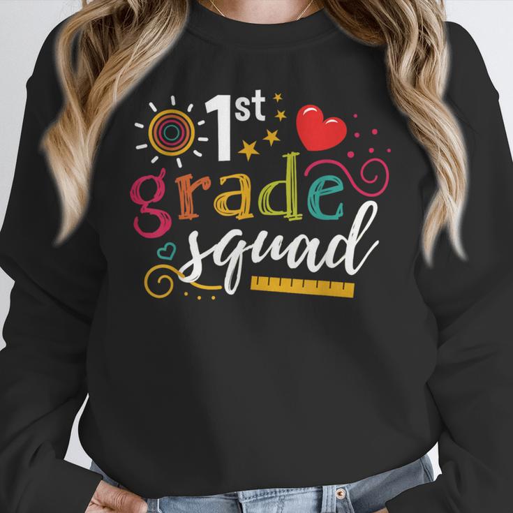 1st First Grade Squad Student Teacher Back To School Women Crewneck Sweatshirt, First Grade Teacher Gifts, funny design 1st First Grade Squad Student Teacher Back To School Women Crewneck Sweatshirt, First Grade Teacher Gifts, funny design