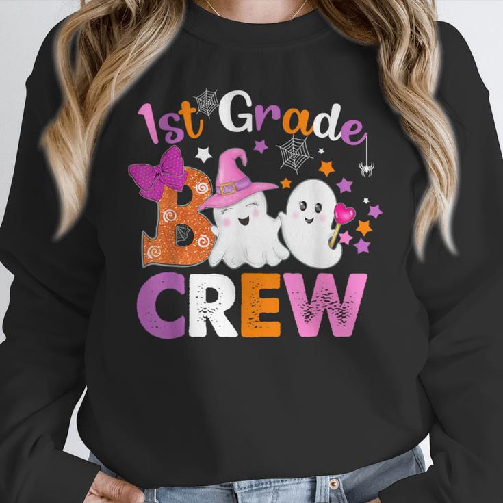 1st Grade Boo Crew First Grade Halloween Costume Teacher Kid Women Crewneck Sweatshirt, First Grade Teacher Gifts, funny design