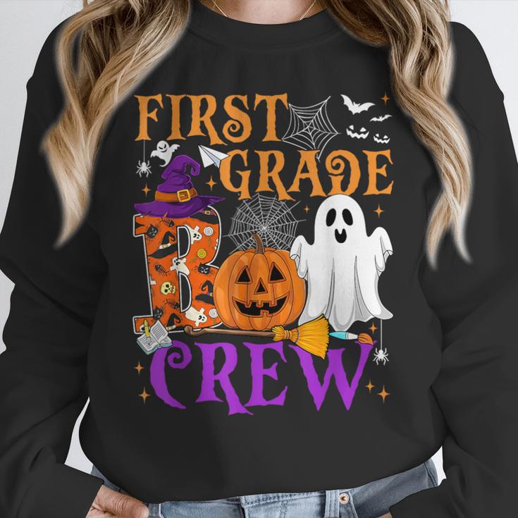 1st Grade Boo Crew Teacher Student Halloween Costume Women Crewneck Sweatshirt, funny design