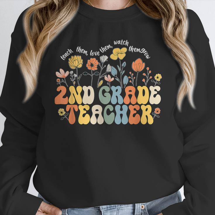 2nd Second Grade Teacher Appreciation Teaching Wildflowers Women Crewneck Sweatshirt, 2nd Grade Teacher Gifts, funny design 2nd Second Grade Teacher Appreciation Teaching Wildflowers Women Crewneck Sweatshirt, 2nd Grade Teacher Gifts, funny design