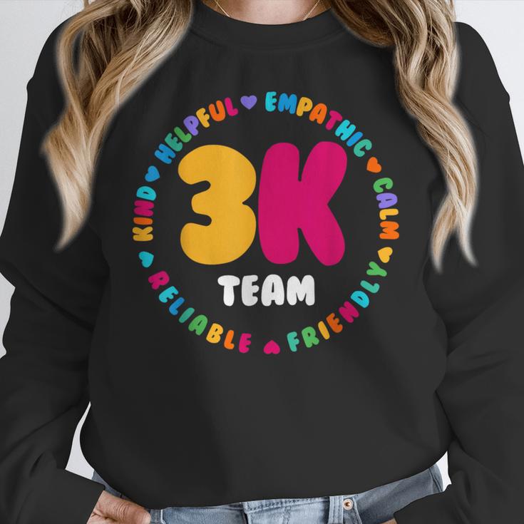 3K Team & Teacher Squad Threes Crew PreK Elementary Team Women Crewneck Sweatshirt, funny design 3K Team & Teacher Squad Threes Crew PreK Elementary Team Women Crewneck Sweatshirt, funny design