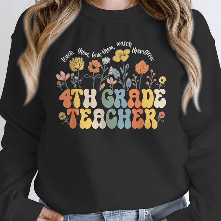 4th Fourth Grade Teacher Appreciation Teaching Wildflowers Women Crewneck Sweatshirt, 4th Grade Teacher Gifts, funny design 4th Fourth Grade Teacher Appreciation Teaching Wildflowers Women Crewneck Sweatshirt, 4th Grade Teacher Gifts, funny design