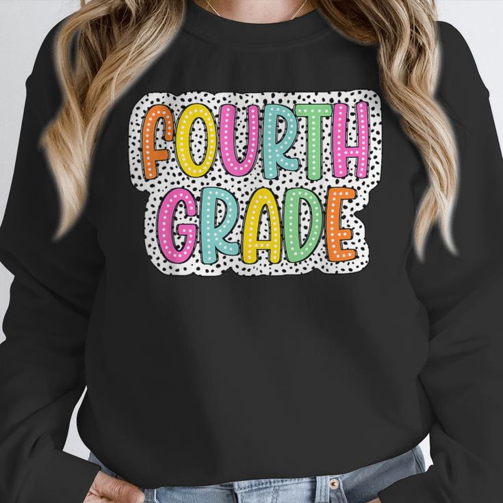 4th Grade Back To School Dalmatian Dots Teacher Student Women Crewneck Sweatshirt, 4th Grade Teacher Gifts, funny design 4th Grade Back To School Dalmatian Dots Teacher Student Women Crewneck Sweatshirt, 4th Grade Teacher Gifts, funny design