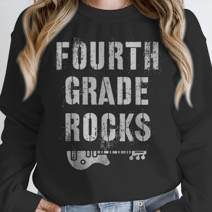 4th GRADE Rocks Teacher Rockstars I Teach Ready To Rock Women Crewneck Sweatshirt, 4th Grade Teacher Gifts, funny design 4th GRADE Rocks Teacher Rockstars I Teach Ready To Rock Women Crewneck Sweatshirt, 4th Grade Teacher Gifts, funny design