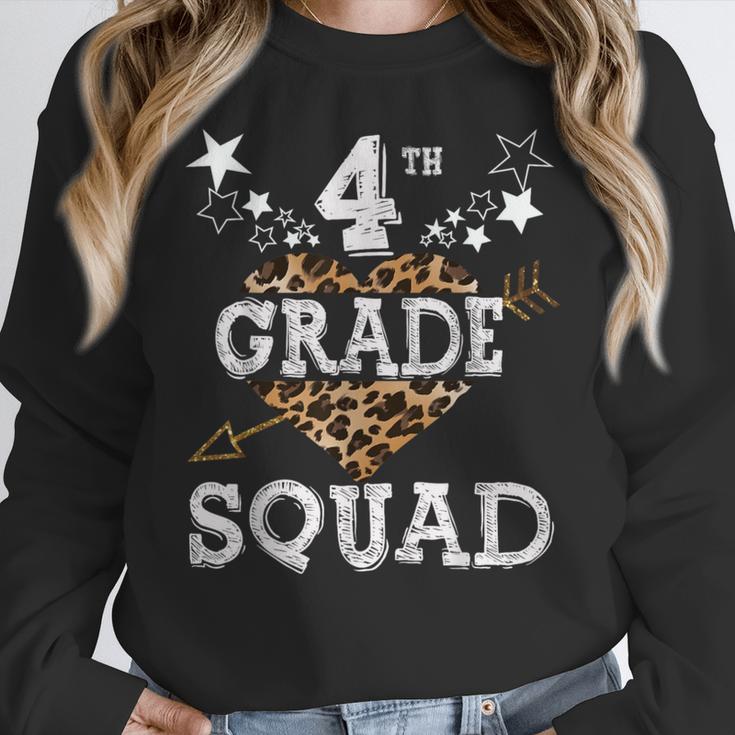 4th Grade Squad Star Team Leopard Teacher Crew Student Men Women Girls Kids Women Crewneck Sweatshirt, 4th Grade Teacher Gifts, funny design 4th Grade Squad Star Team Leopard Teacher Crew Student Men Women Girls Kids Women Crewneck Sweatshirt, 4th Grade Teacher Gifts, funny design