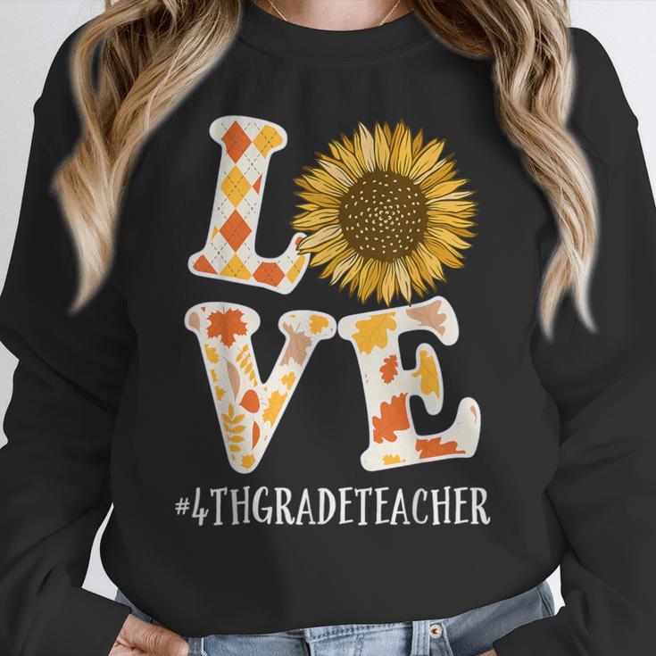 4th Grade Teacher Love Autumn Fall Sunflower Appreciation Women Crewneck Sweatshirt, 4th Grade Teacher Gifts, funny design 4th Grade Teacher Love Autumn Fall Sunflower Appreciation Women Crewneck Sweatshirt, 4th Grade Teacher Gifts, funny design