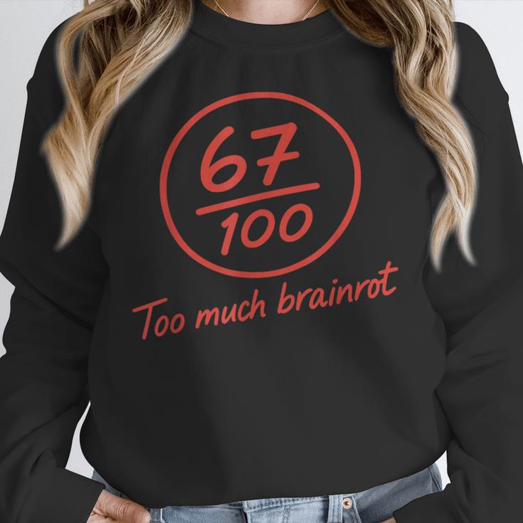 6 7 Brainrot Elementary Teacher Meme 67 Six Seven Women Crewneck Sweatshirt, funny design