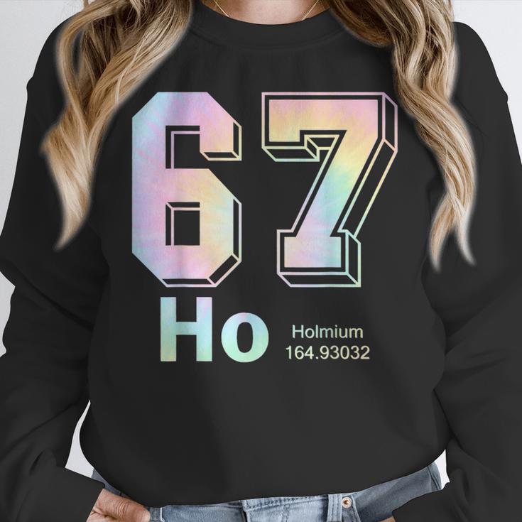 67 Ho Holmium Science Teacher Elements Table Six Seven Meme Women Crewneck Sweatshirt, Science Teacher Gifts, funny design