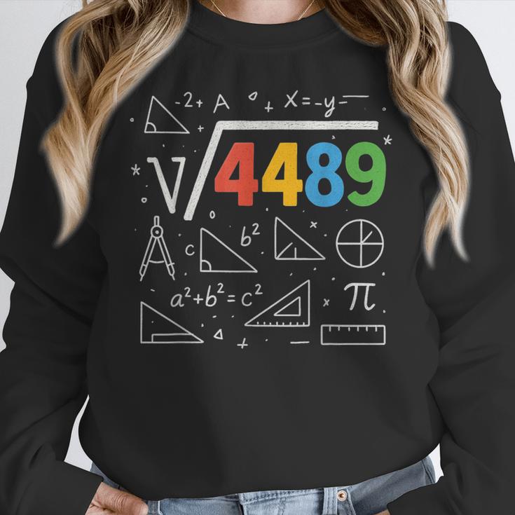 67 Meme Square Root 4489 Slang Six Seven Math Teacher Women Crewneck Sweatshirt, funny design