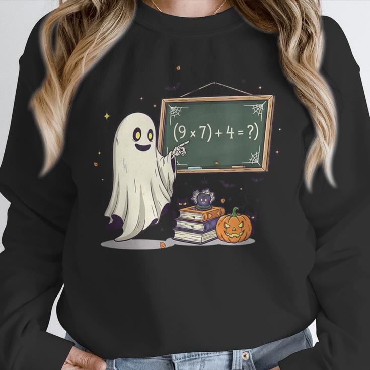 67 Teacher Halloween Ghost Six Seven Meme Math Joke Women Crewneck Sweatshirt, funny design 67 Teacher Halloween Ghost Six Seven Meme Math Joke Women Crewneck Sweatshirt, funny design