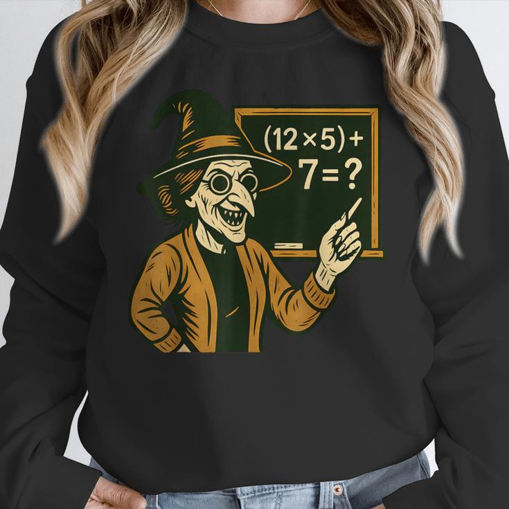 67 Teacher Halloween Witch Six Seven Meme Brainrot Math Joke Women Crewneck Sweatshirt, funny design