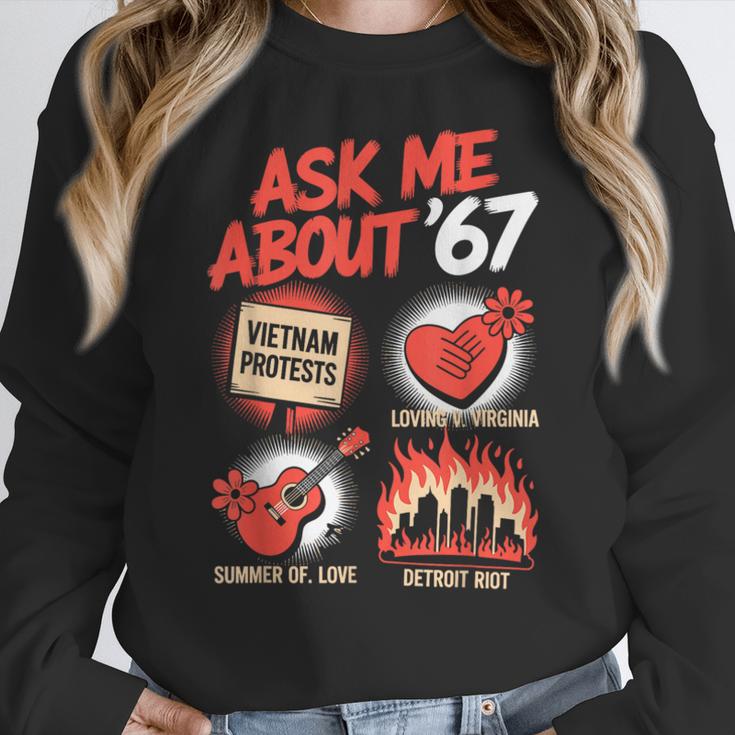 67 History Teacher Teacher 6 7 Overuse '67 Women Crewneck Sweatshirt, History Teacher Gifts, funny design